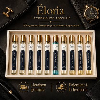 Coffret men Éloria — 10 Parfums · L'Expérience Absolue
